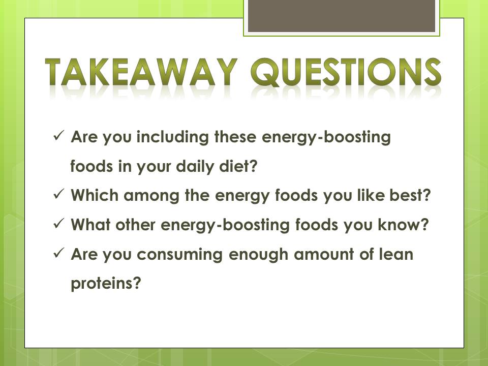 energy foods_questions