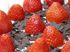 strawberries on chocolate